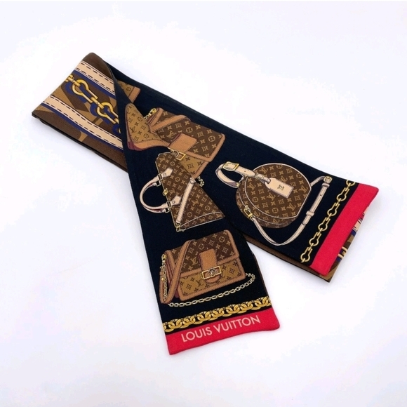 Louis Vuitton M79621 Bandeau Tribute To Brown Multi Silk Scarf w/BOX/COA - Picture 8 of 13